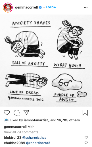抑鬱焦慮情緒卡通漫畫IG_Gemmacorrell