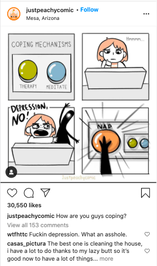 抑鬱焦慮情緒卡通漫畫IG_justpeachycomic